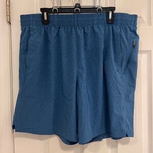 DSG Men's Blue Heathered Athletic Shorts with‎ Zipper Pocket